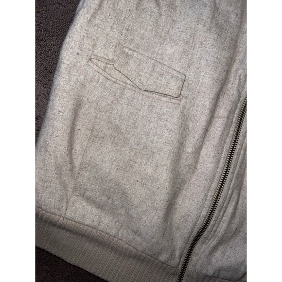 LS Ayres Zip Up Vest Mens Small Cream Cowl Neck Wool Blend Argentina Warm Preppy - Picture 2 of 10